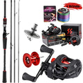 Conjunto CarbonFiber 3 em 1 | Vara de pescar de Fibra de Carbono + Carretilha Recolhimento 7.2:1 e 10Kg de DRAG + Linha de Brinde | Central da Pesca