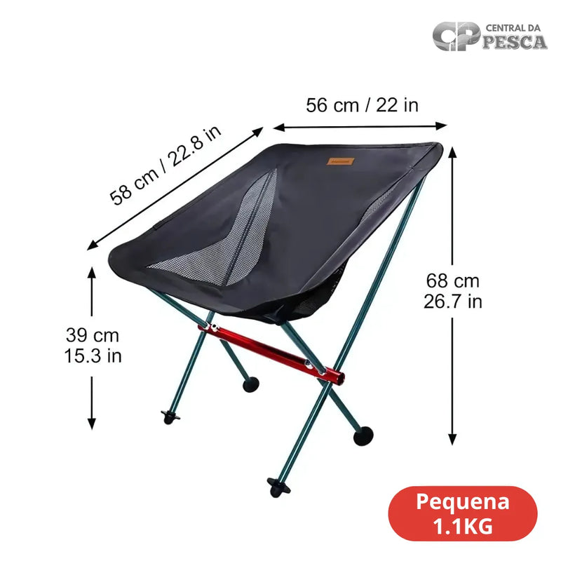 Cadeira de Acampamento e Pesca para relaxar | Material Respirável que Suporta até 150Kg